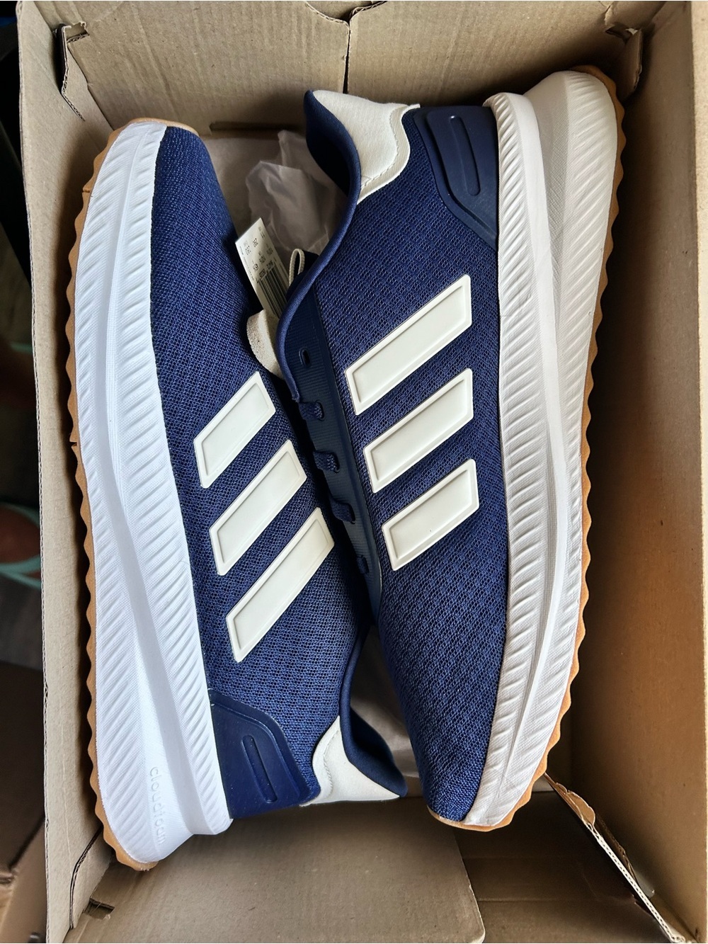 Adidas Men's Navy and White Athletic Sneakers - Running Shoes size 11/11.5